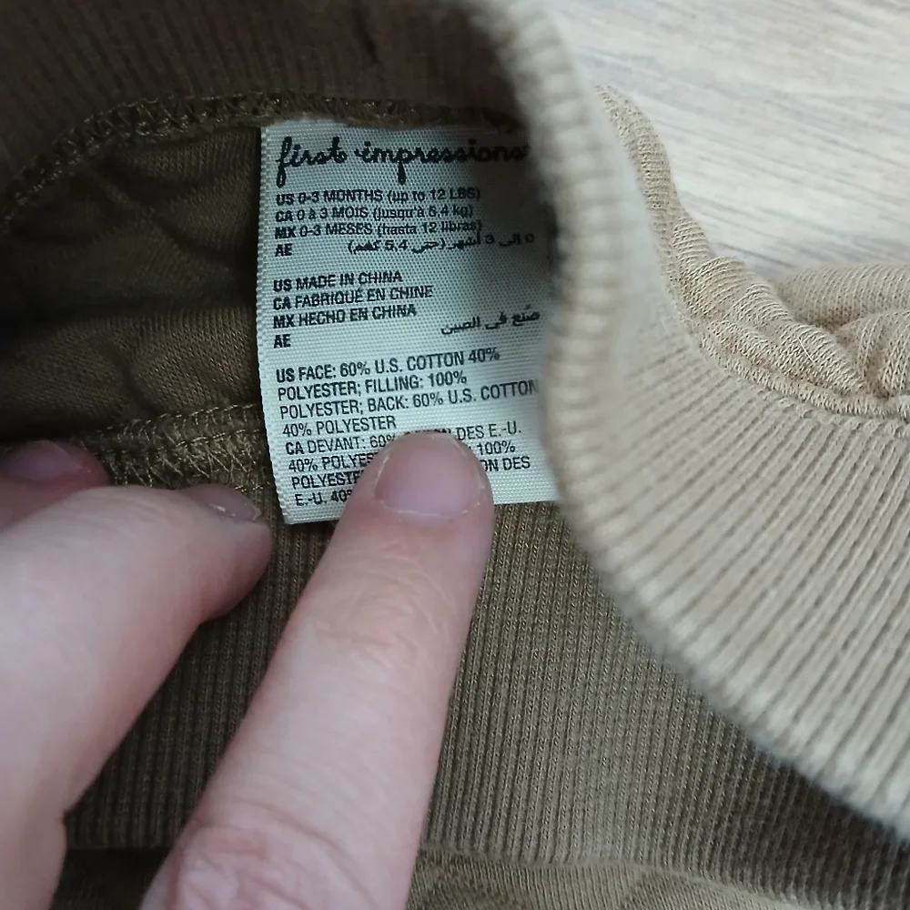 First Impressions Quilted Brown Joggers